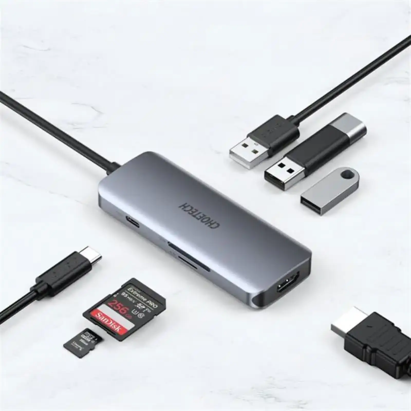 Концентратор Choetech HUB-M19 7 in 1 USB-C to HDMI Multiport Adapter UA