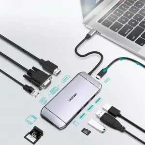 USB-хаб Choetech HUB-M15 USB Type-C 9-в-1 UA
