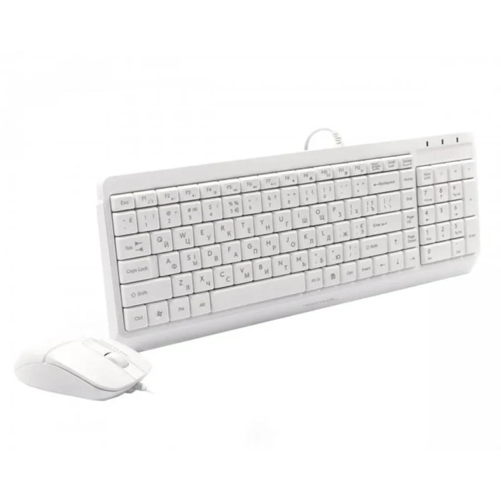 Комплект (клавиатура, мышь) A4Tech F1512 White USB, F1512 (White) UA