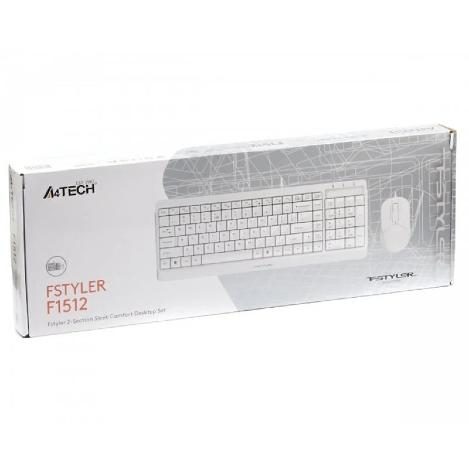 Комплект (клавіатура, миша) A4Tech F1512 White USB, F1512 (White) UA