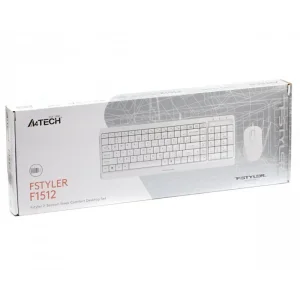 Комплект (клавиатура, мышь) A4Tech F1512 White USB, F1512 (White) UA