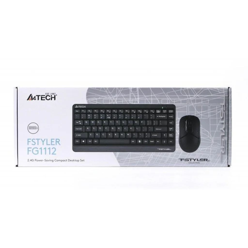 Комплект (клавиатура, мышь) беспроводной A4Tech FG1112 Black USB, FG1112 (Black) UA