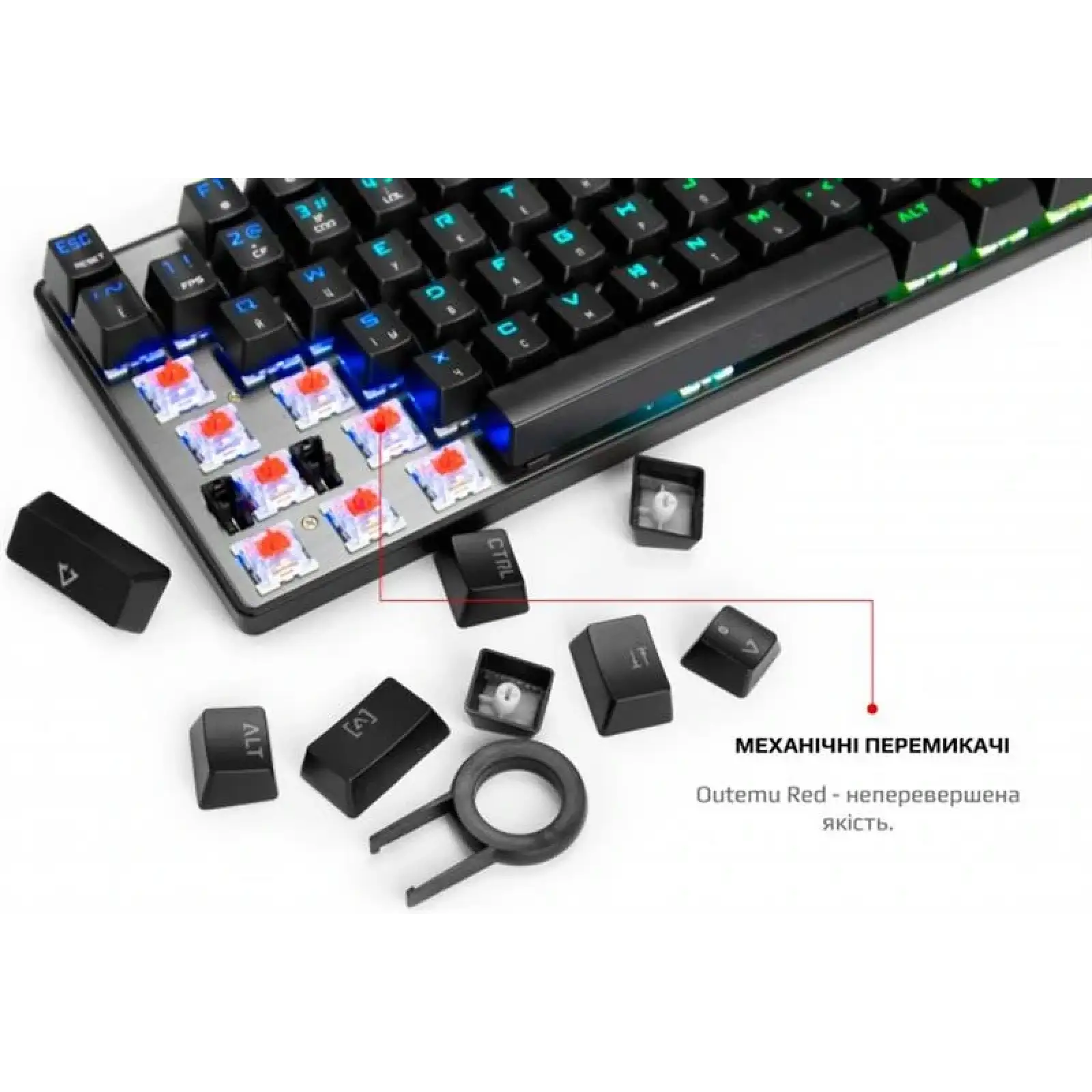 Комплект (клавиатура, мышь) Motospeed CK888 Outemu Red (mtck888mr) Silver/Black USB UA