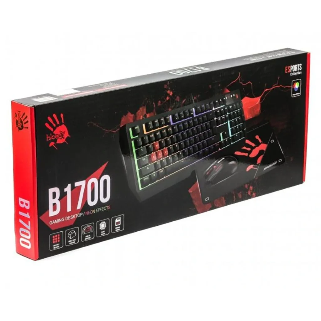 Комплект (клавіатура, миша) A4Tech B1700 Bloody Black, B1700 Bloody (Black) UA