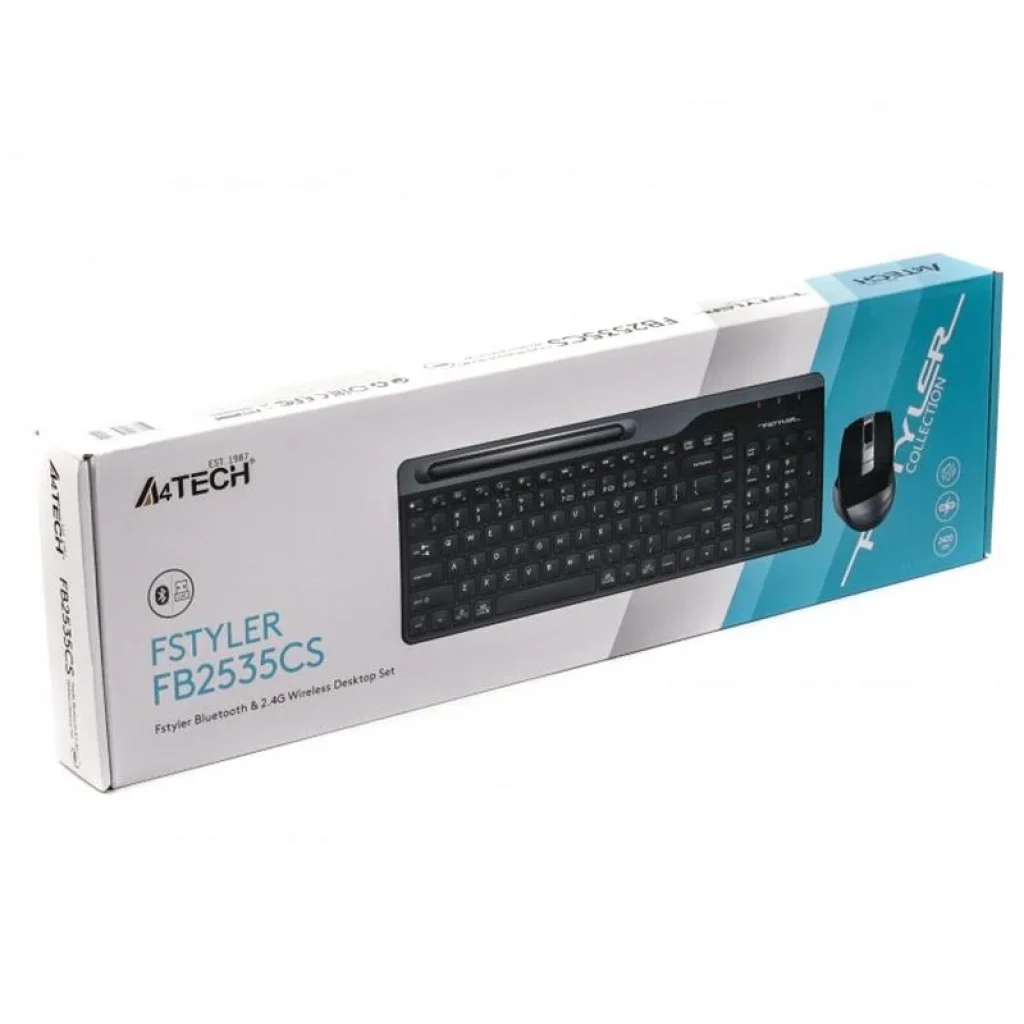 Комплект (клавиатура, мыша) беспроводной A4Tech FB2535CS Smoky Grey USB, FB2535CS (Smoky Grey) UA