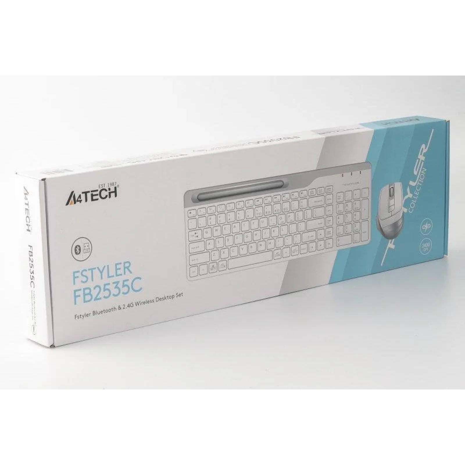 Комплект (клавиатура, мышь) беспроводной A4Tech FB2535C Icy White USB, FB2535C (Icy White) UA