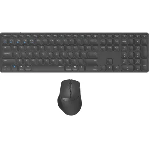 Комплект (клавиатура, мышь) беспроводной Rapoo 9800M Wireless Dark Grey, 9800M dark grey UA