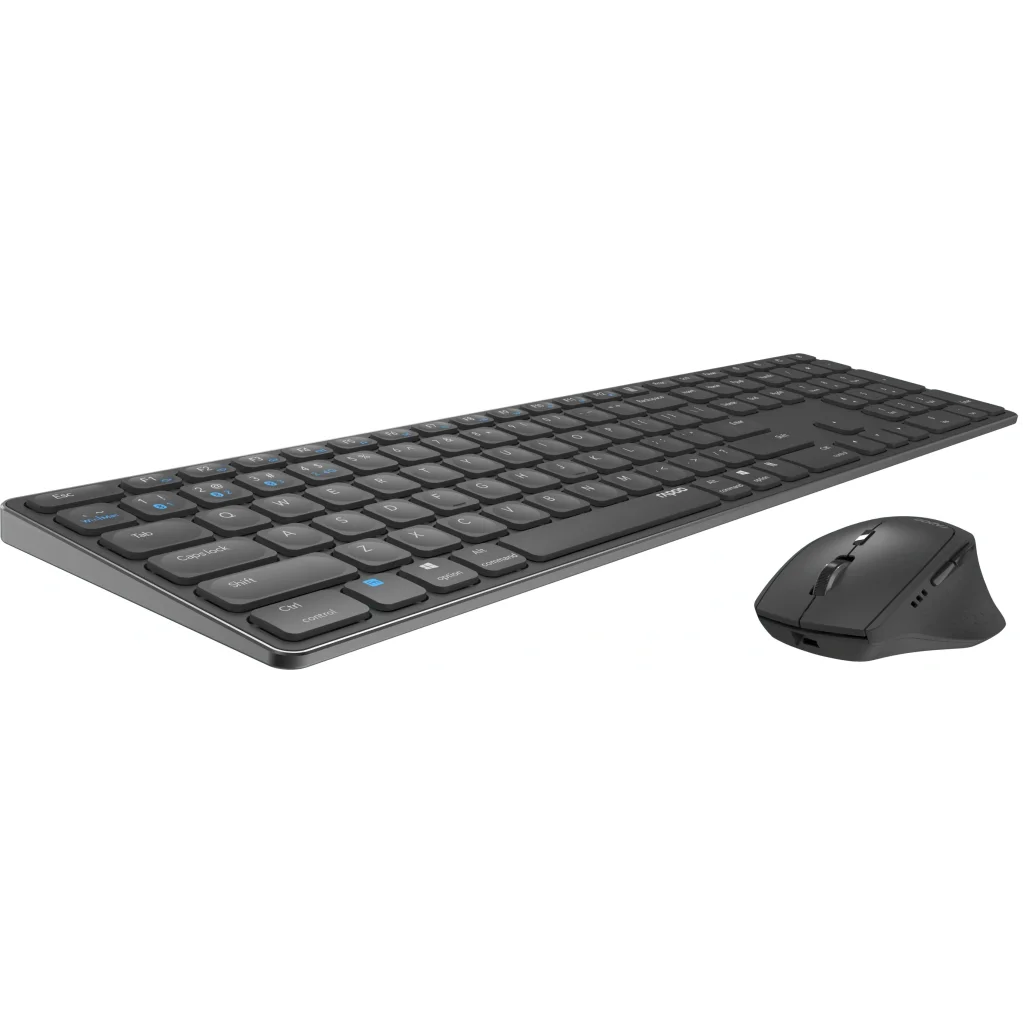 Комплект (клавиатура, мышь) беспроводной Rapoo 9800M Wireless Dark Grey, 9800M dark grey UA