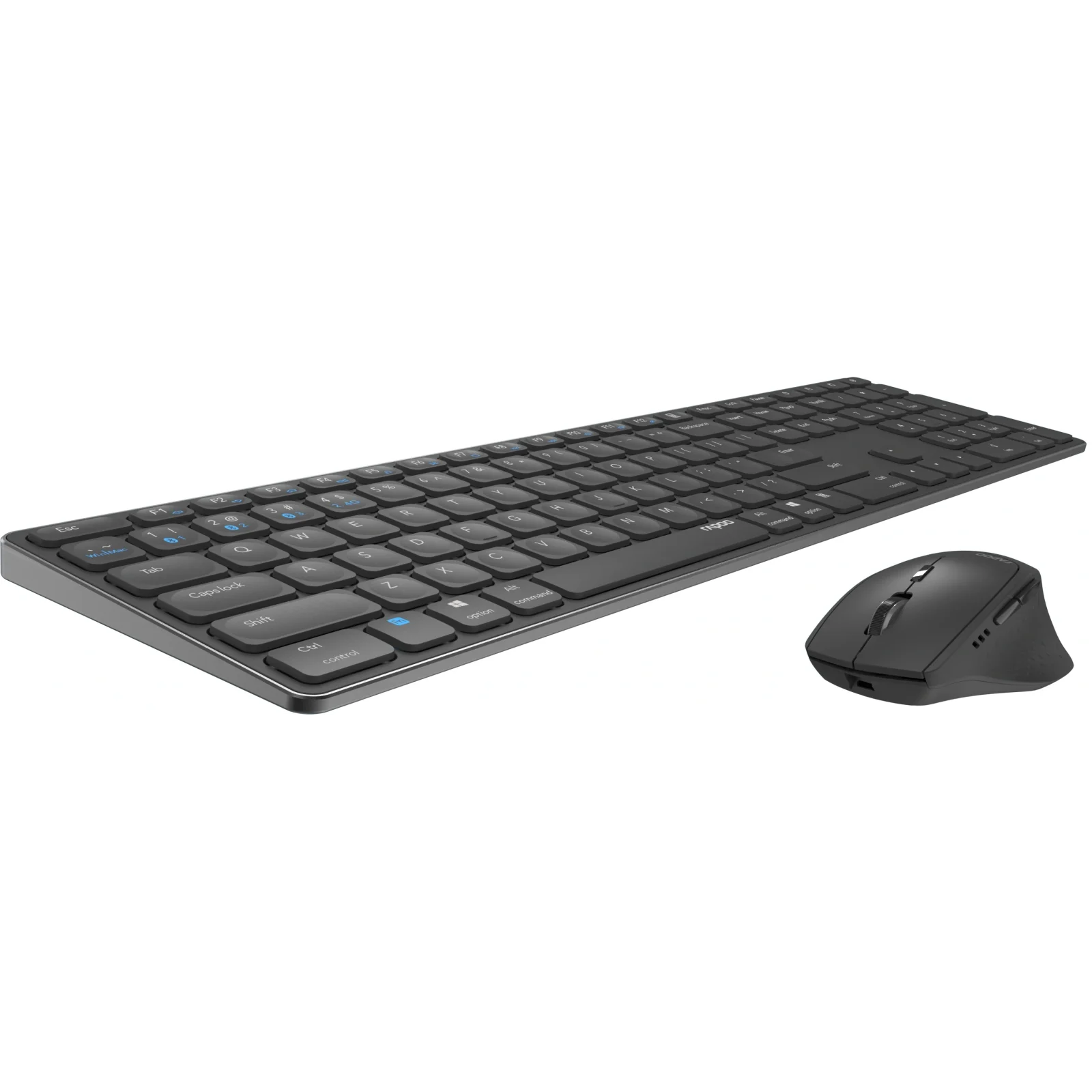 Комплект (клавиатура, мышь) беспроводной Rapoo 9800M Wireless Dark Grey, 9800M dark grey UA