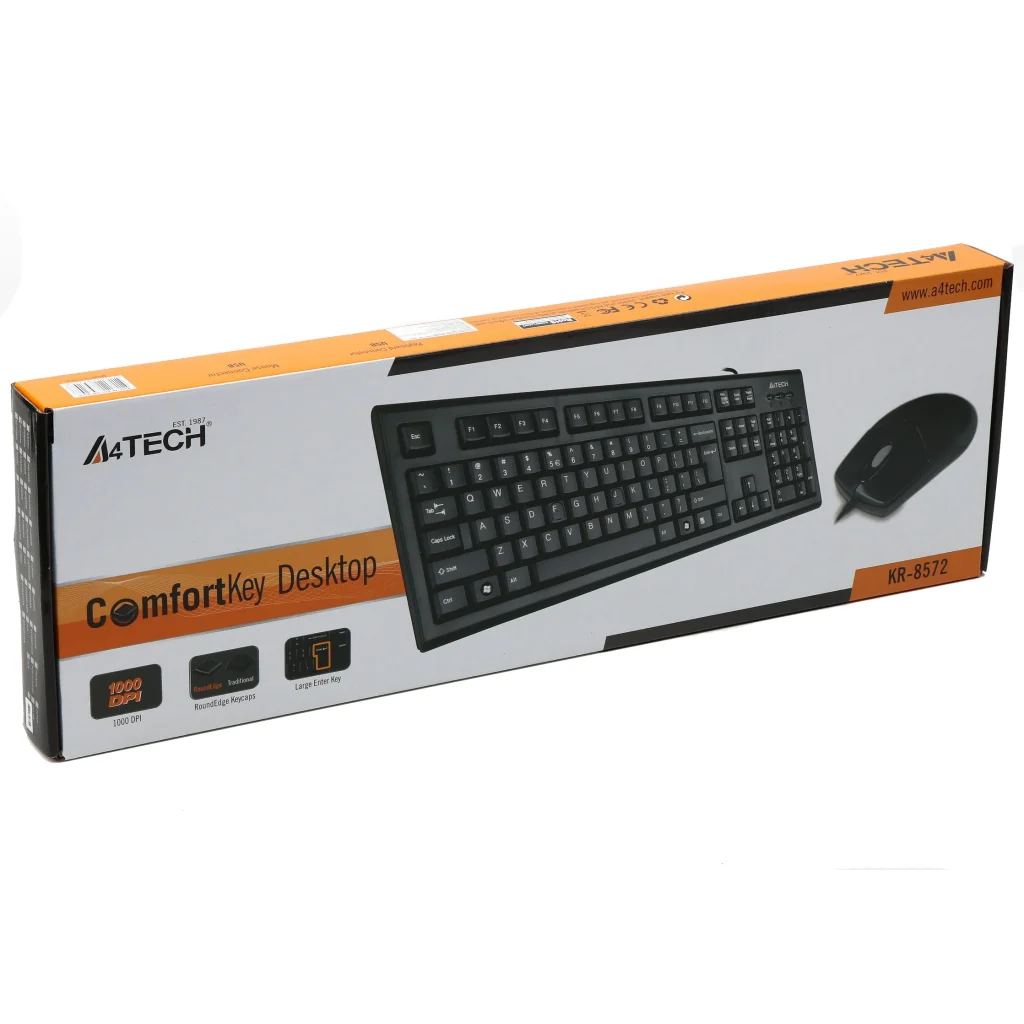 Комплект (клавіатура, миша) A4Tech KR-8572 Black USB UA