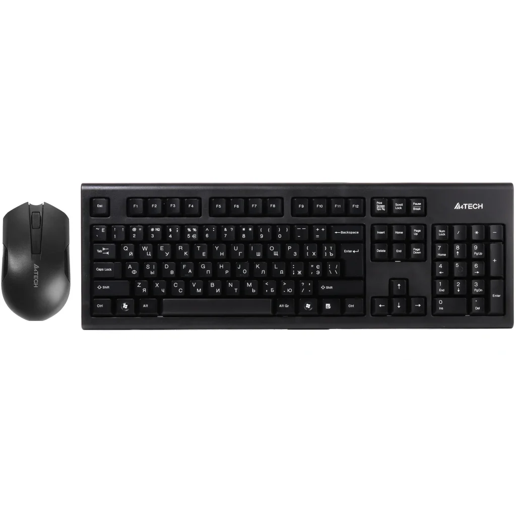 Комплект (клавиатура, мышь) беспроводной A4Tech 3000N Black USB, 3000N (GK-85+G3-200N) UA