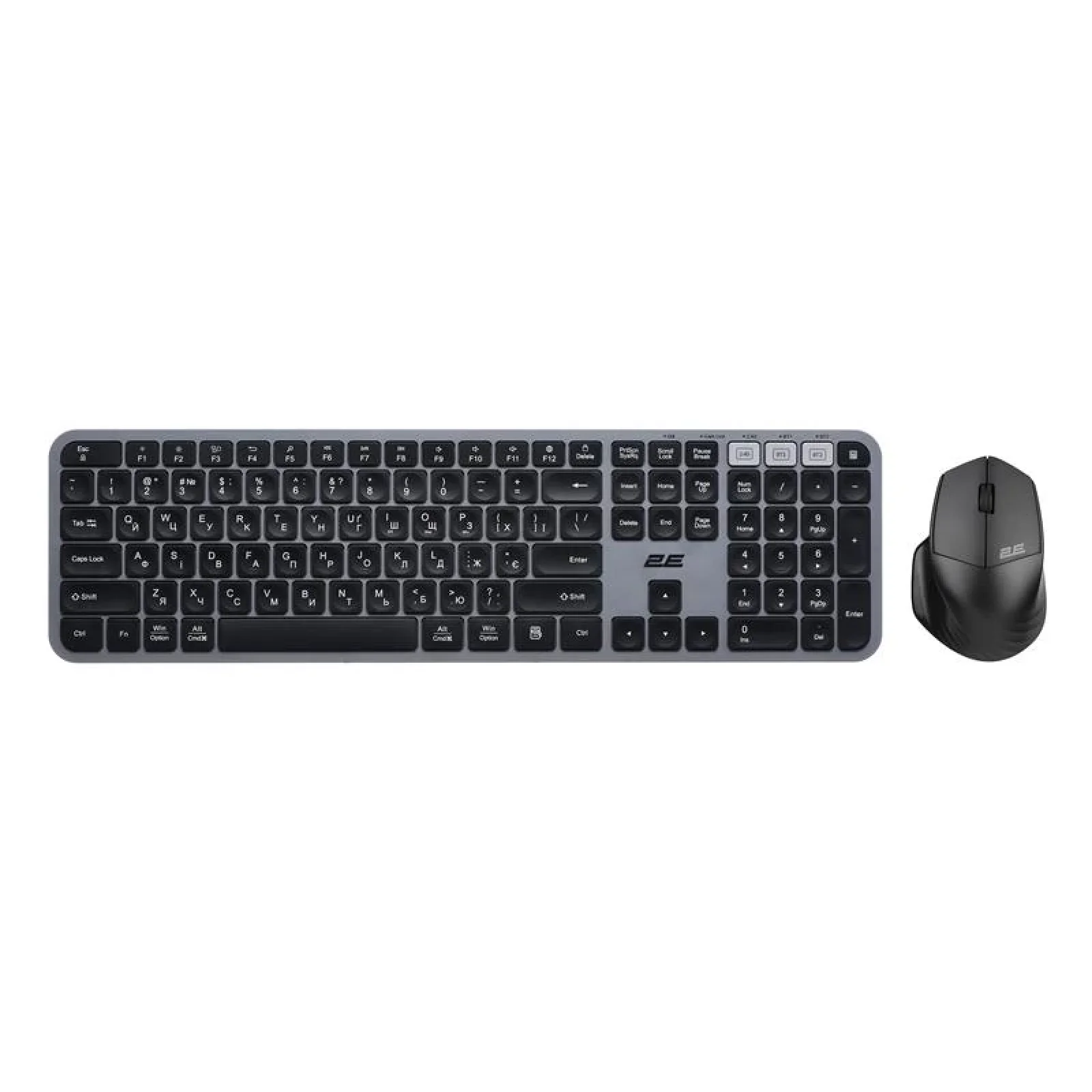 Комплект (клавіатура, миша) бездротовий 2E MK440 Grey/Black (2E-MK440WBGR_UA) UA