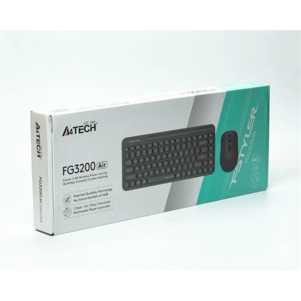 Комплект (клавиатура, мышь) беспроводной A4Tech Fstyler FG3200 Air Grey, FG3200 Air (Grey) UA
