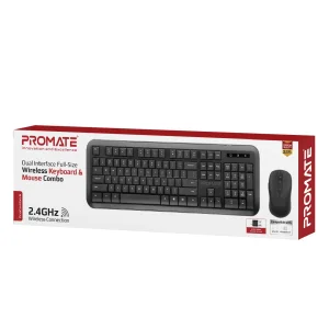 Комплект (клавіатура, мишка) бездротовий Promate ProCombo-6 Black UA