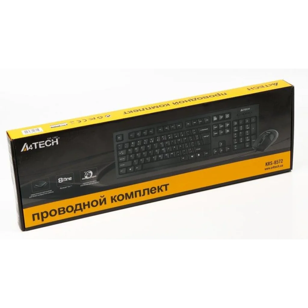 Комплект (клавиатура, мышь) A4Tech KRS-8572 Black USB UA