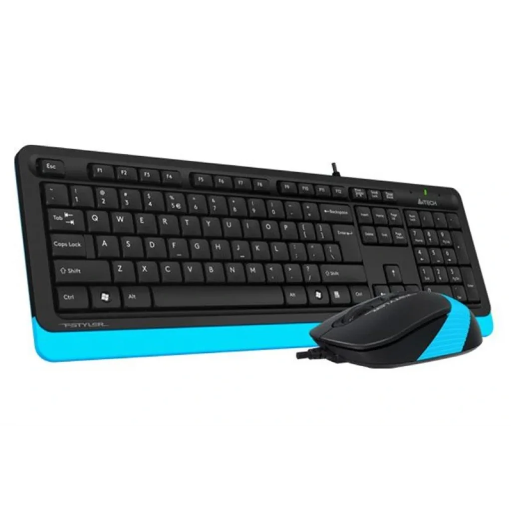 Комплект (клавіатура, миша) A4Tech F1010 Black/Blue USB, F1010 (Blue) UA