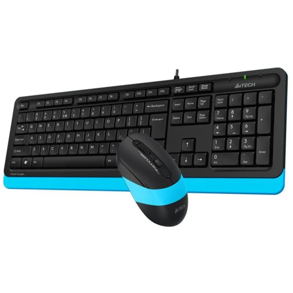 Комплект (клавіатура, миша) A4Tech F1010 Black/Blue USB, F1010 (Blue) UA
