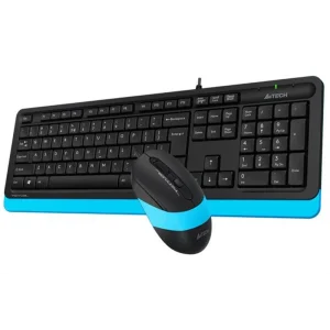 Комплект (клавіатура, миша) A4Tech F1010 Black/Blue USB, F1010 (Blue) UA