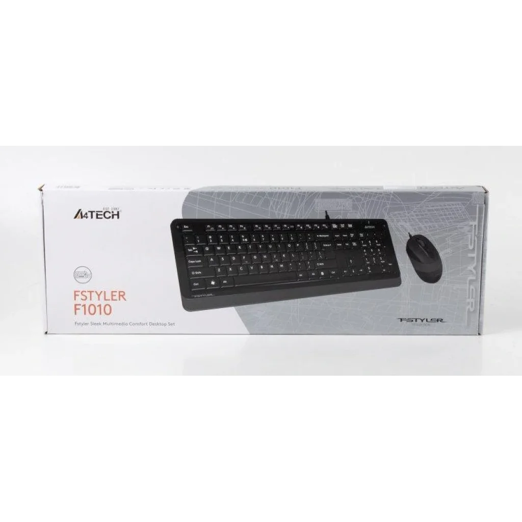 Комплект (клавиатура, мышь) A4Tech F1010 Black/Grey USB, F1010 (Grey) UA