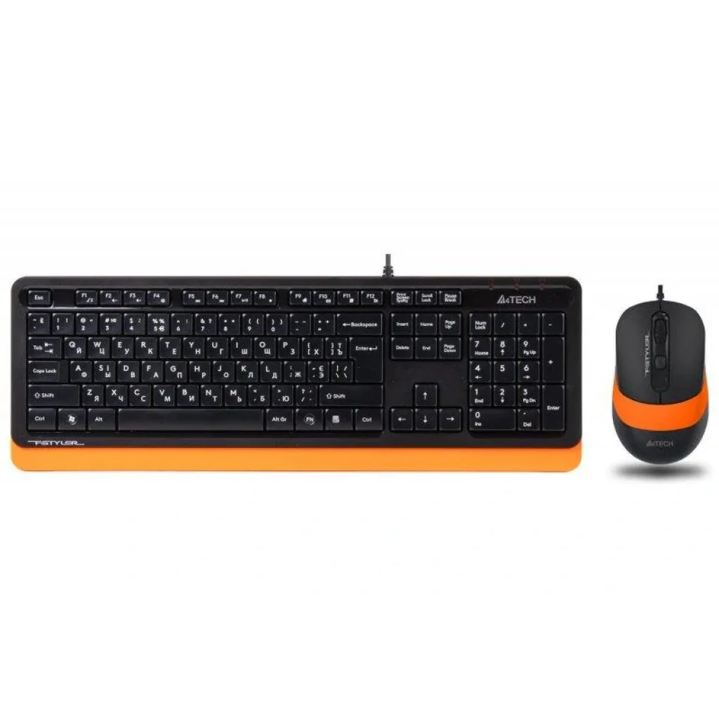 Комплект (клавіатура, миша) A4Tech F1010 Black/Orange USB, F1010 (Orange) UA