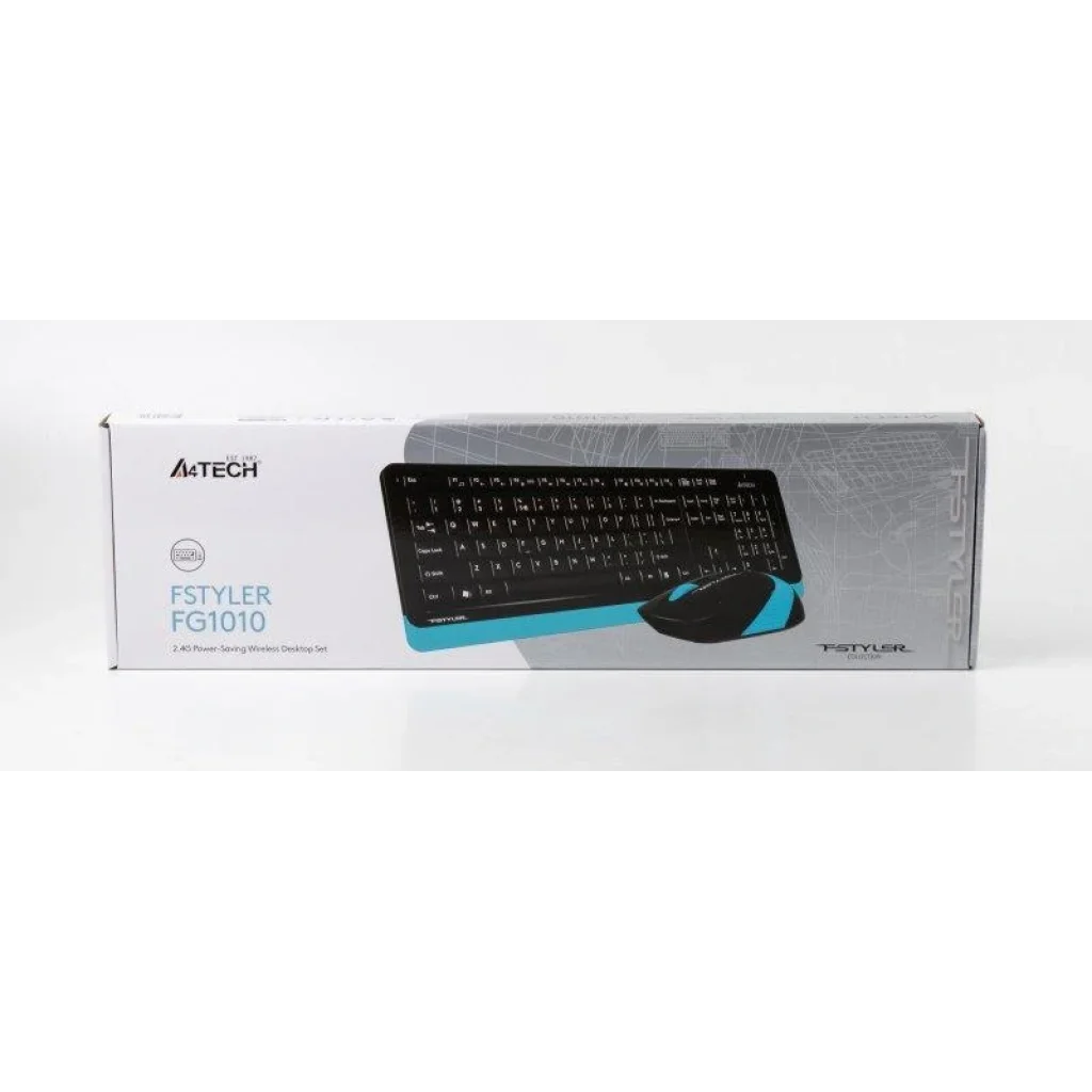 Комплект (клавиатура, мышь) беспроводной A4Tech FG1010 Black/Blue USB, FG1010 (Blue) UA
