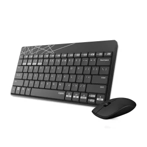 Комплект (клавіатура, миша) Rapoo 8000M Wireless Black, 8000M Black UA