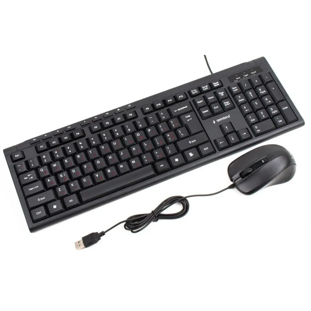 Комплект (клавиатура, мышь) Gembird KBS-UM-03-UA Black USB UA
