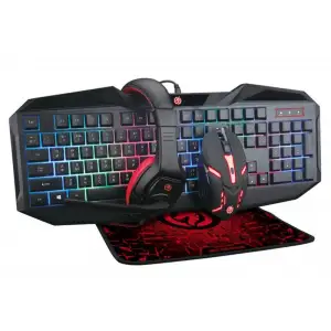 Комплект (клавиатура, мышь) Piko GX100 Black USB (1283126489792) + гарнитура, коврик UA