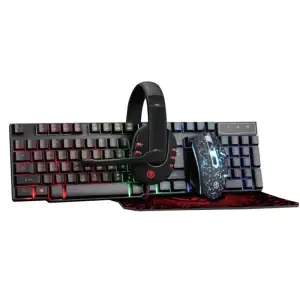 Комплект (клавиатура, мышь) Piko GX200 Black (1283126489808) + гарнитура, коврик UA