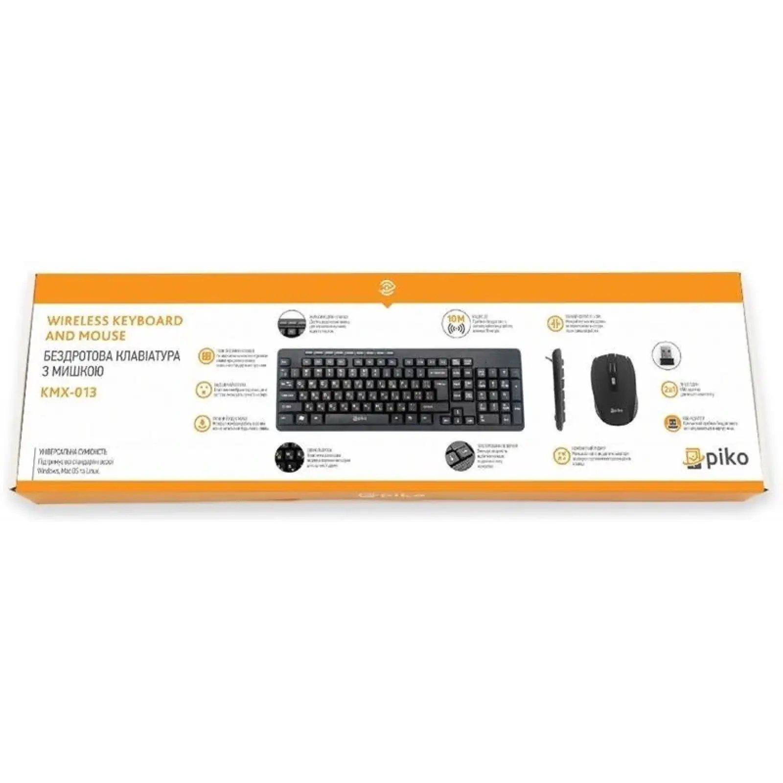 Комплект (клавиатура, мышь) беспроводной Piko KMX-013 Black (1283126467080) UA