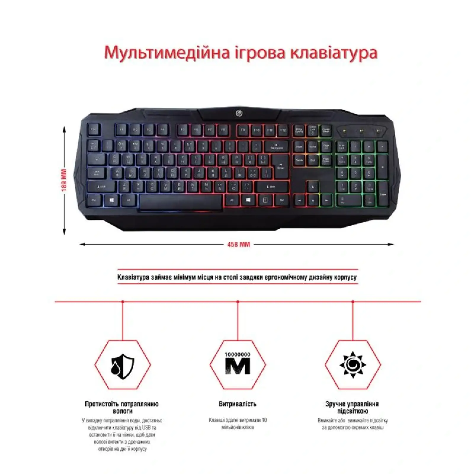 Комплект (клавіатура, миша) Piko GX50 Black USB (1283126506208) + килимок UA