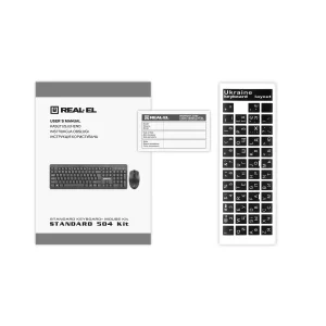 Комплект (клавиатура, мышь) REAL-EL Standard 504 Kit Black (EL123100037) UA