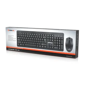 Комплект (клавиатура, мышь) REAL-EL Standard 504 Kit Black (EL123100037) UA
