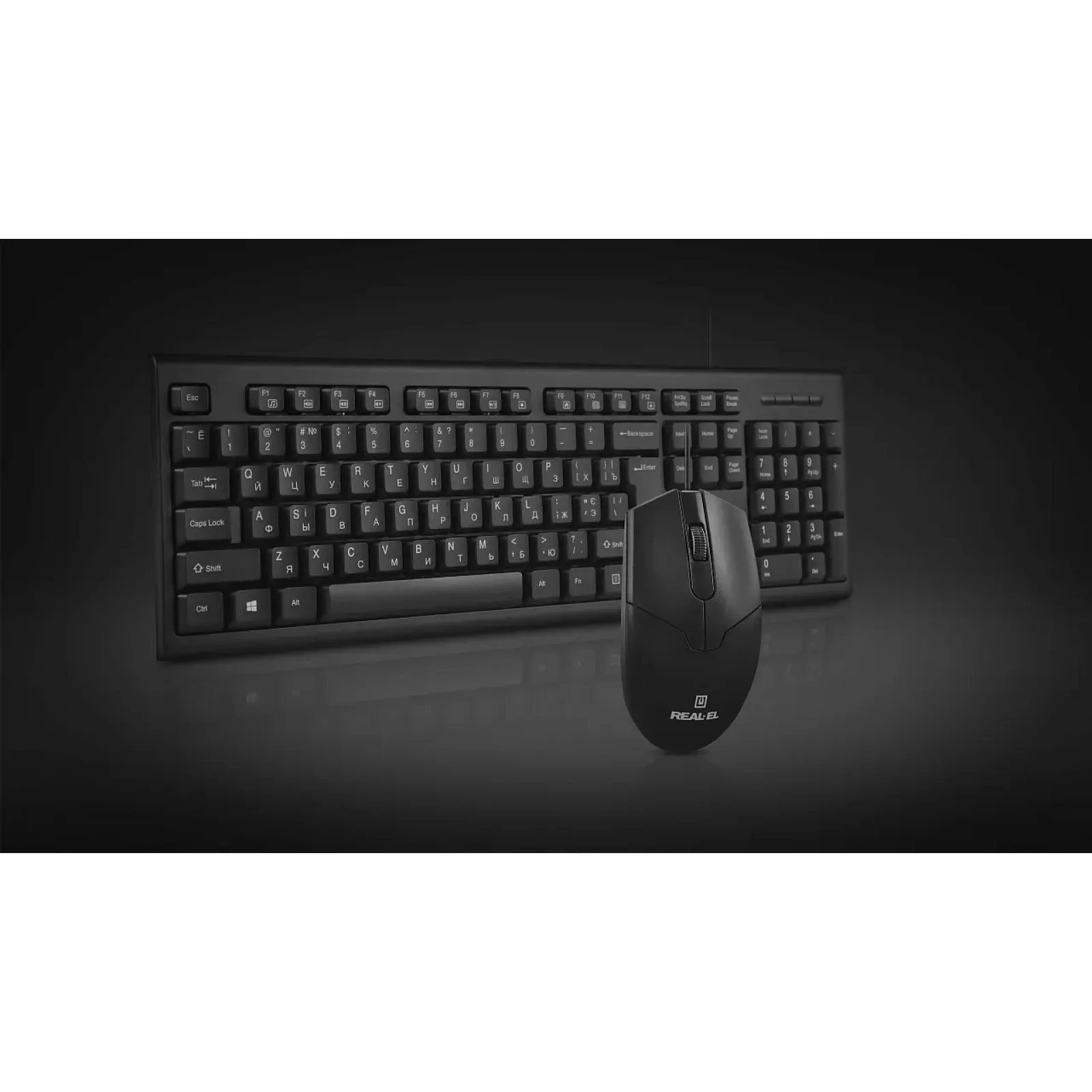 Комплект (клавиатура, мышь) REAL-EL Kit 511 Black UA