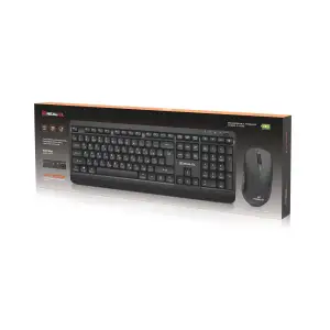 Комплект (клавіатура, миша) бездротовий REAL-EL Kit-555W Black UA