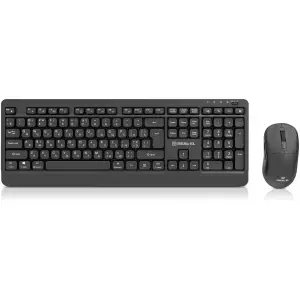 Комплект (клавіатура, миша) бездротовий REAL-EL Kit-555W Black UA