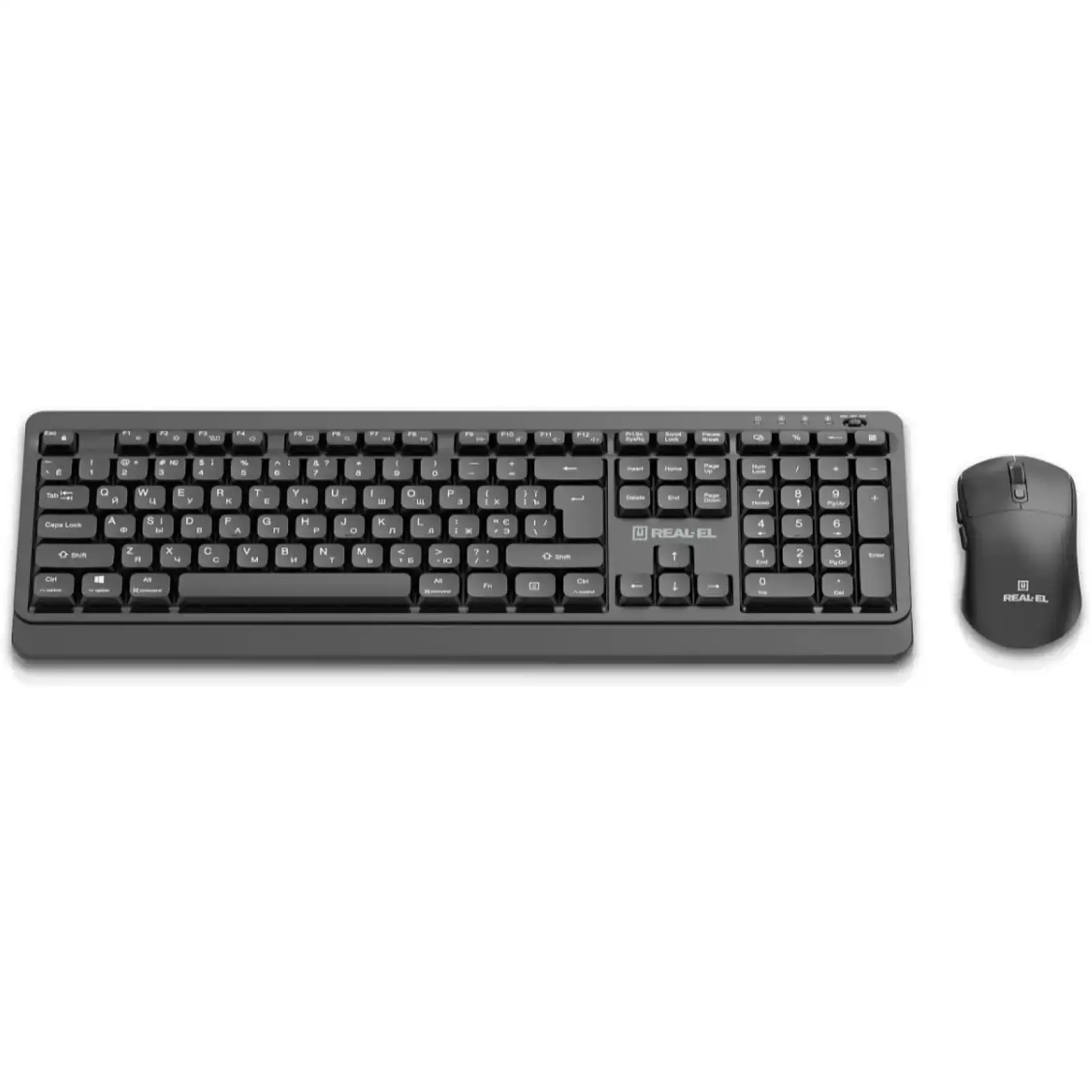 Комплект (клавіатура, миша) бездротовий REAL-EL Kit-555W Black UA