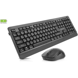 Комплект (клавіатура, миша) бездротовий REAL-EL Kit-555W Black UA