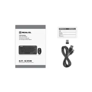 Комплект (клавіатура, миша) бездротовий REAL-EL Kit-635W Black UA