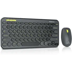 Комплект (клавіатура, миша) бездротовий REAL-EL Kit-635W Black UA