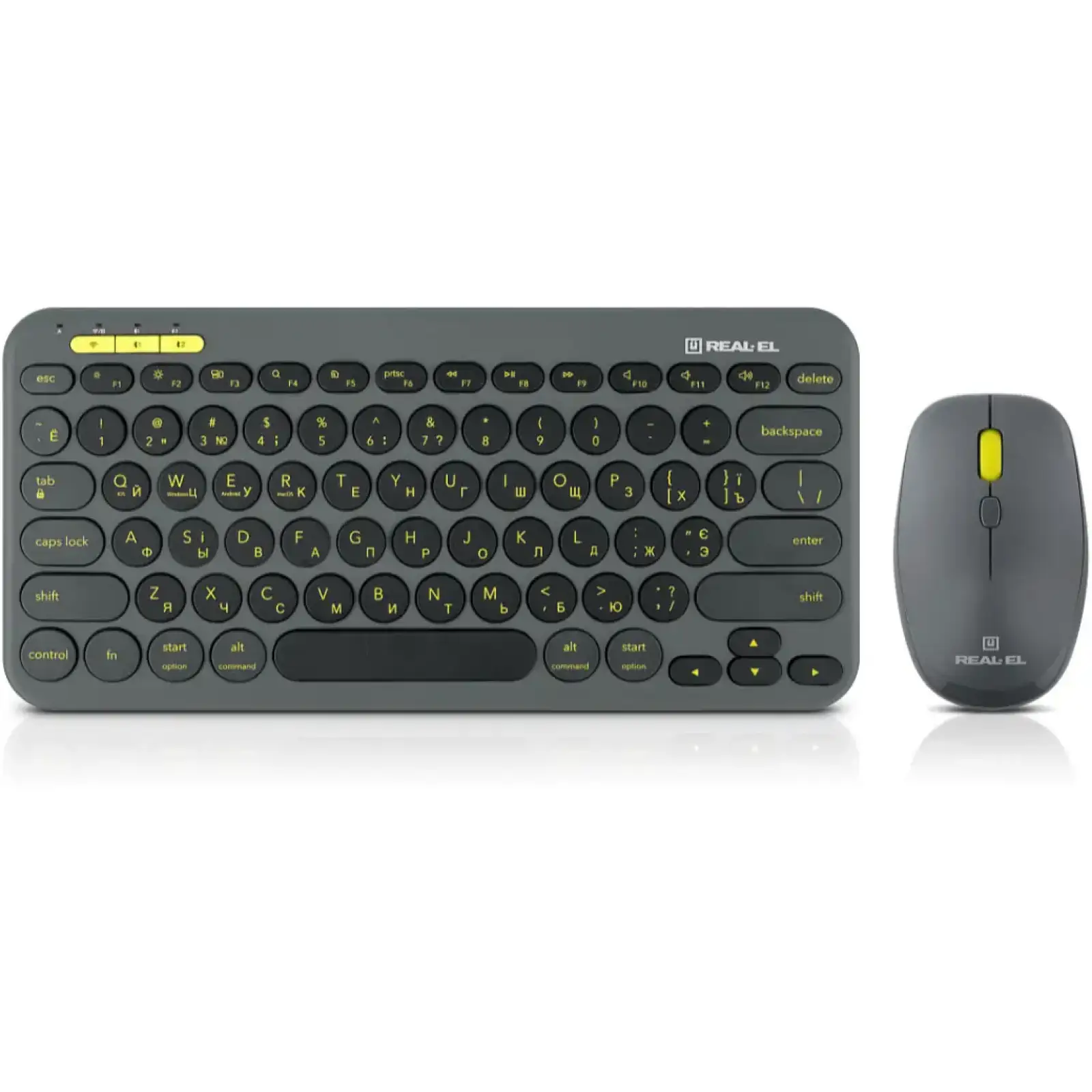 Комплект (клавіатура, миша) бездротовий REAL-EL Kit-635W Black UA
