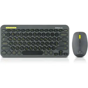 Комплект (клавіатура, миша) бездротовий REAL-EL Kit-635W Black UA