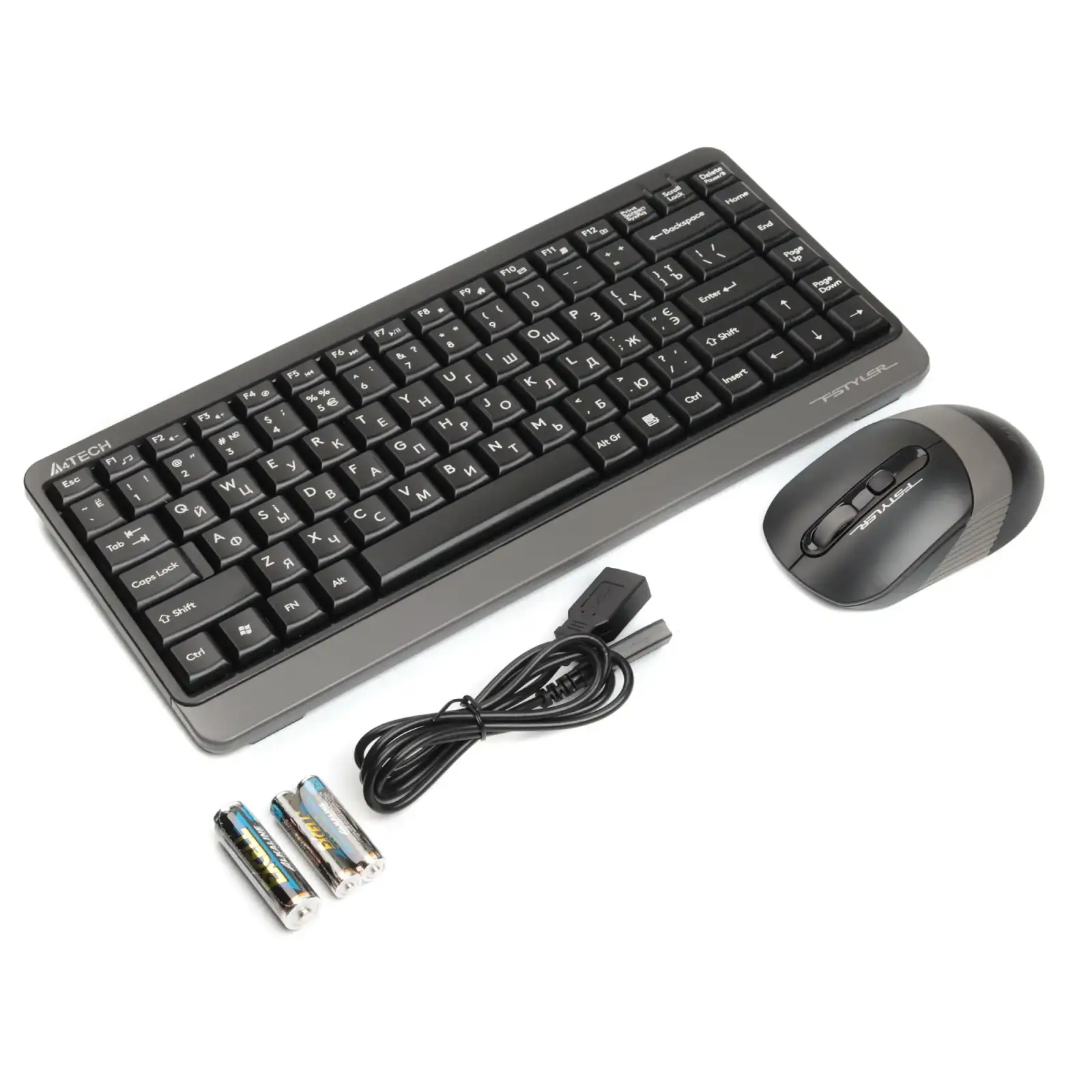 Комплект (клавіатура, миша) бездротовий A4Tech FG1110 Grey UA