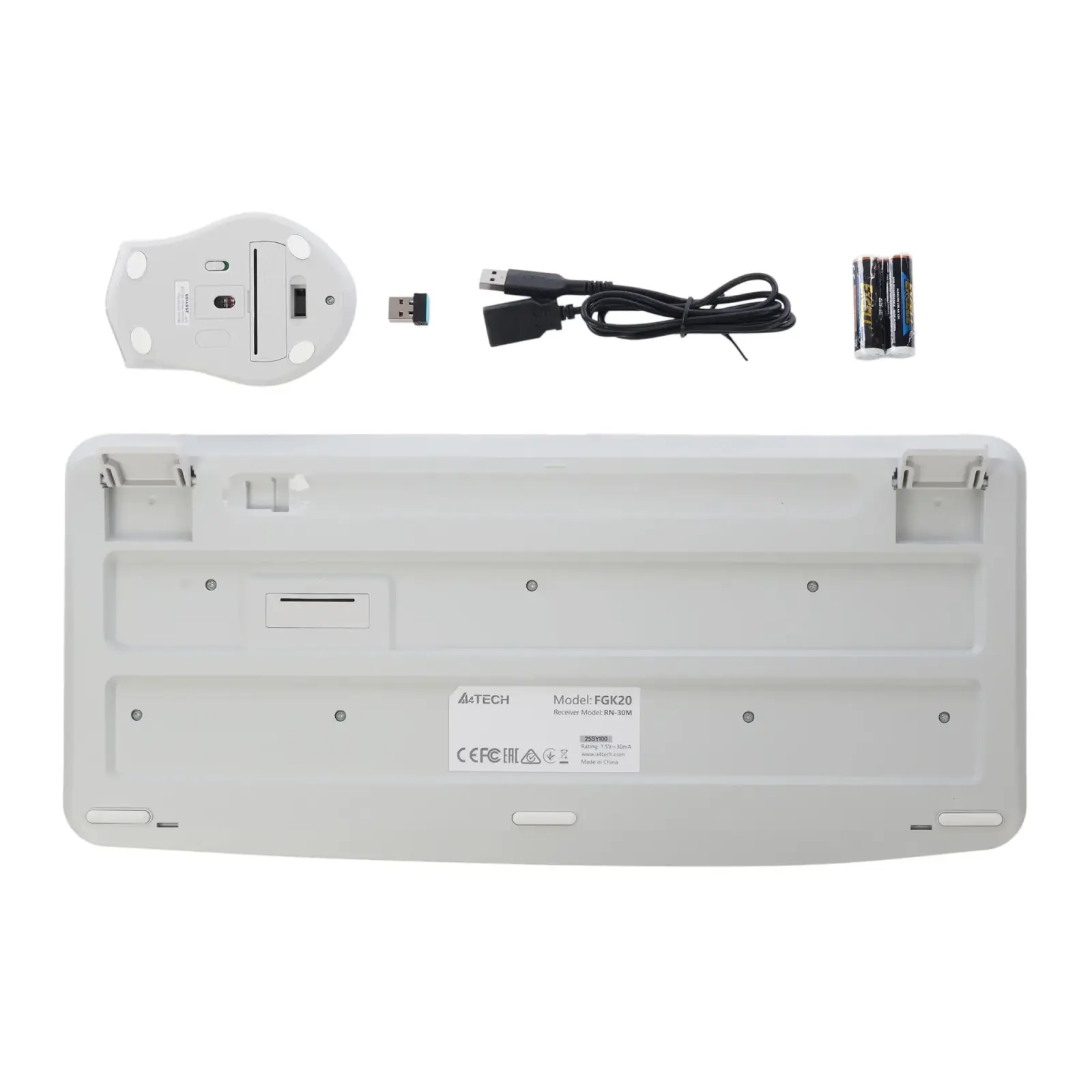 Комплект (клавиатура, мышь) беспроводной A4Tech Fstyler FG2500S Plus White UA