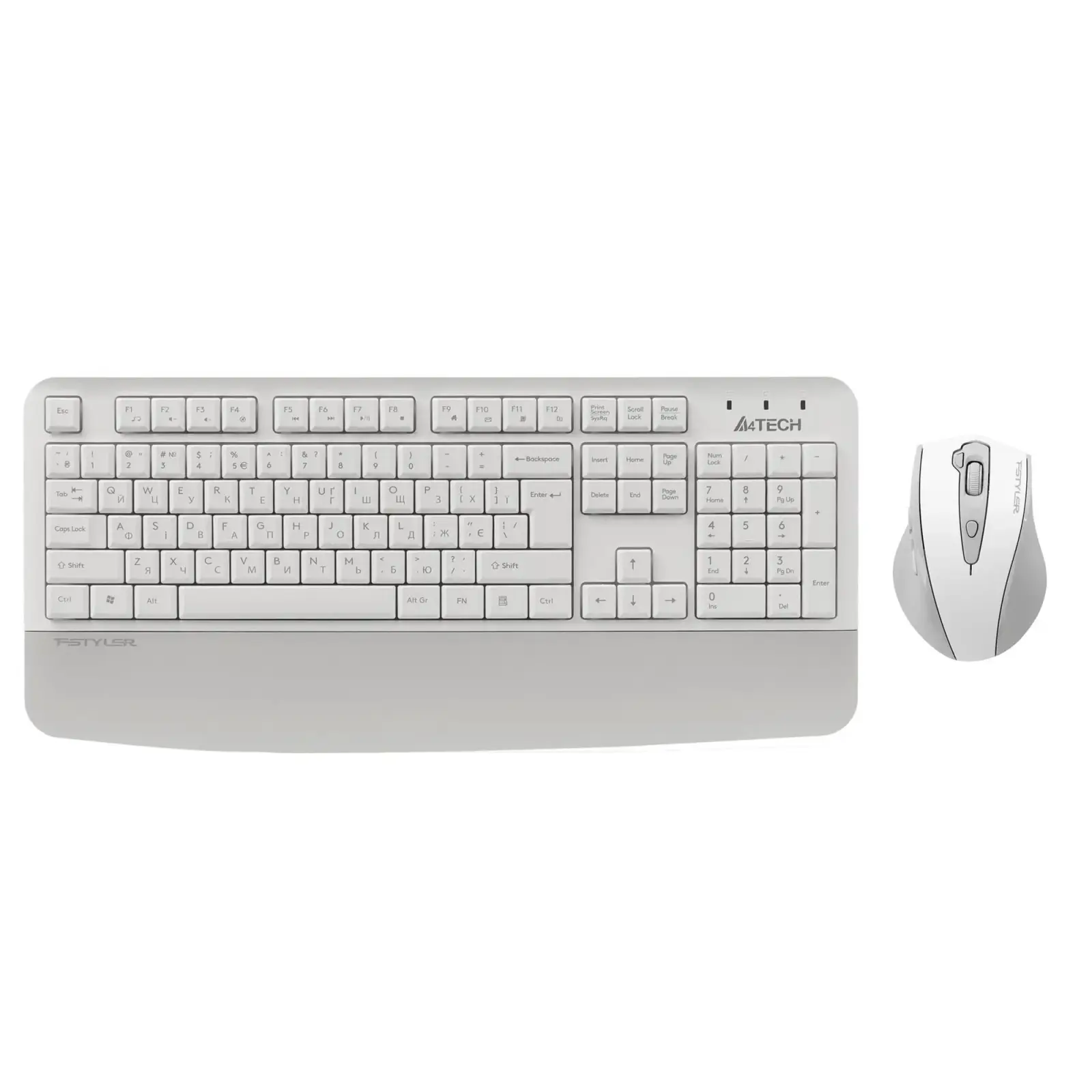 Комплект (клавиатура, мышь) беспроводной A4Tech Fstyler FG2500S Plus White UA