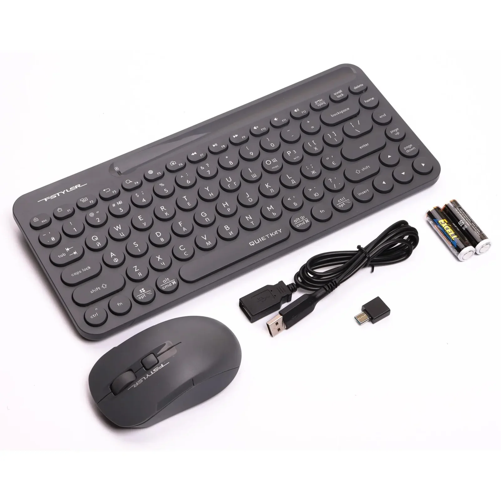 Комплект (клавиатура, мышь) беспроводной A4Tech FG3200 Air2 Grey UA