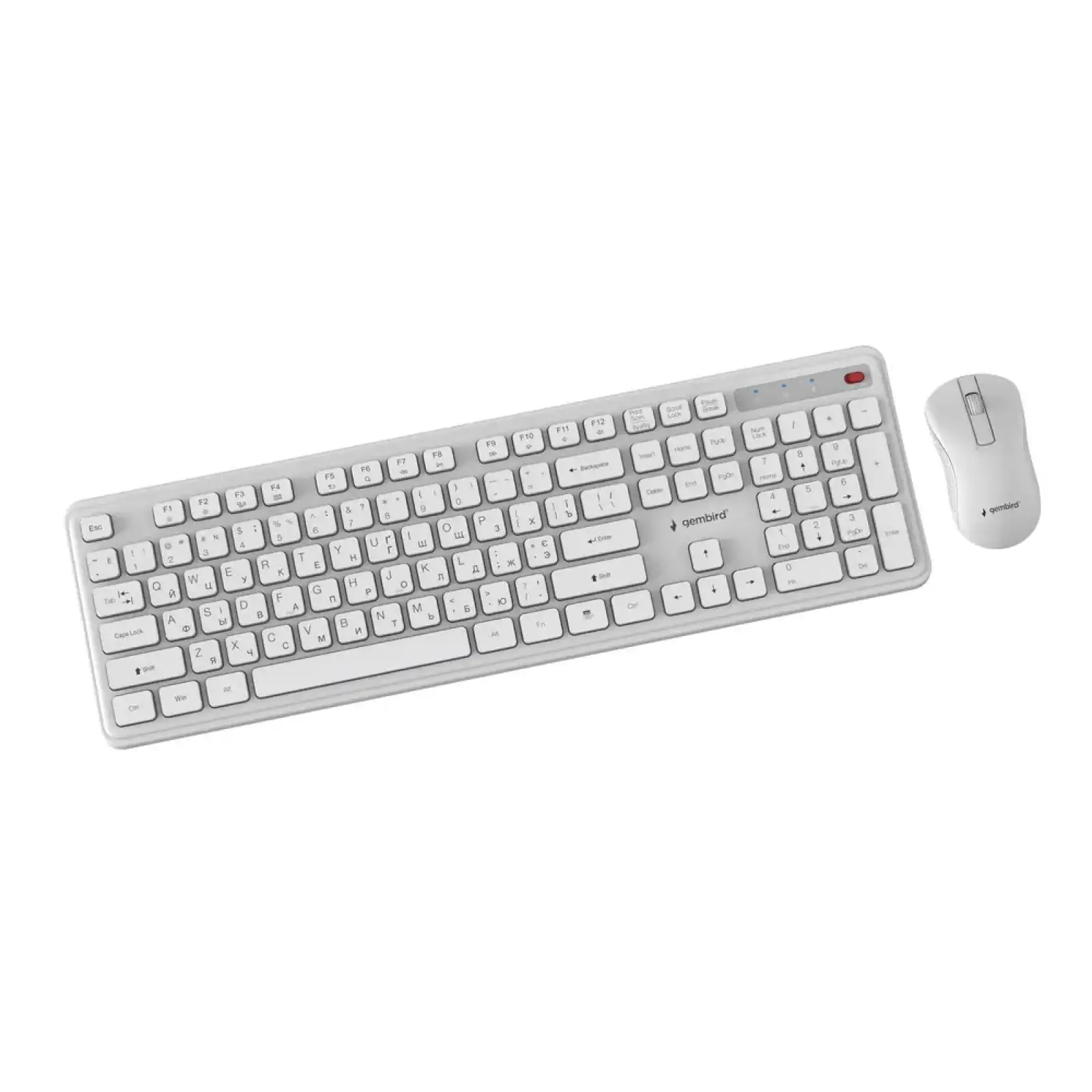 Комплект (клавіатура, миша) бездротовий Gembird KBS-WPS-01-W-CYRL White UA
