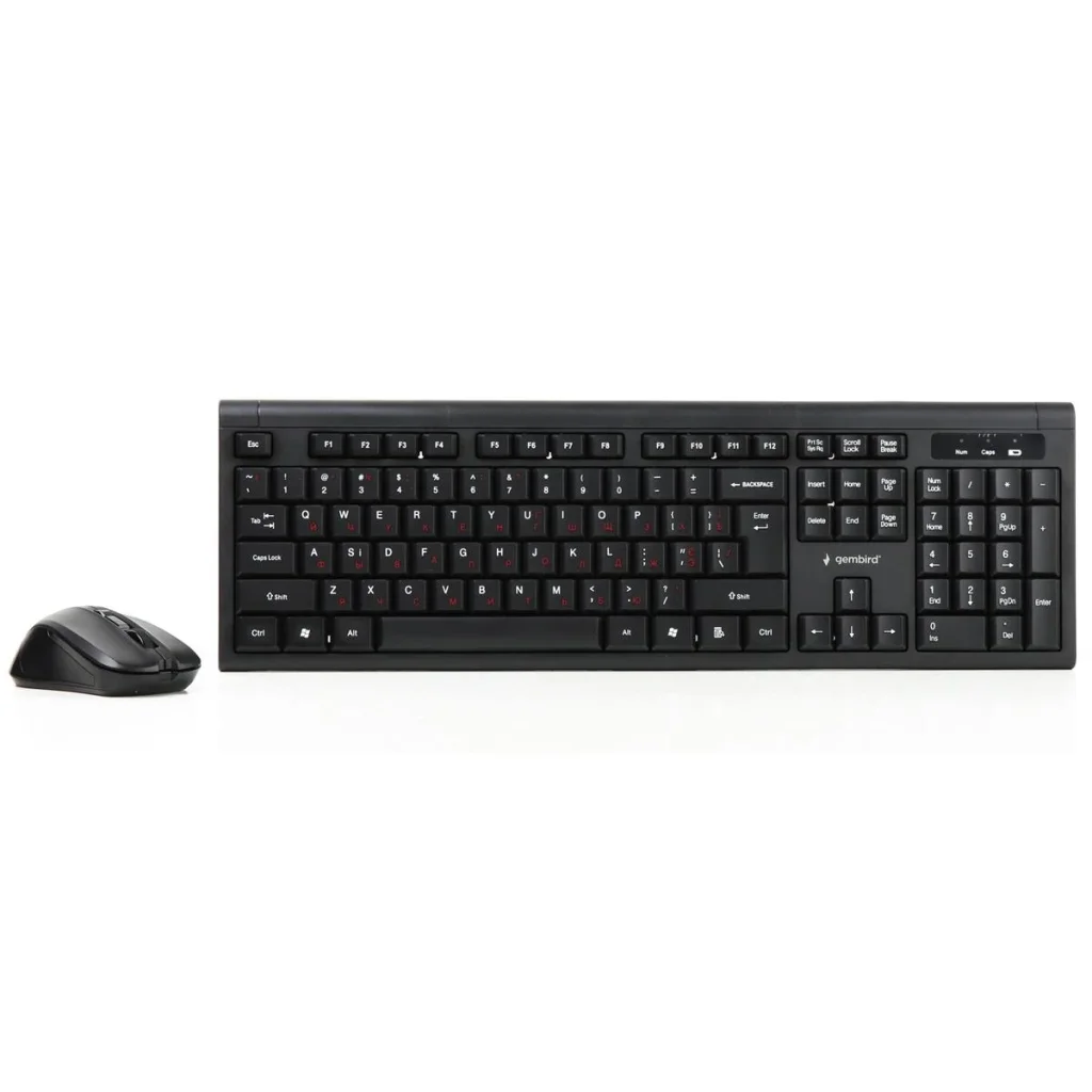 Комплект бездротовий (клавіатура, миша) Gembird KBS-WM-03-UA Black USB UA