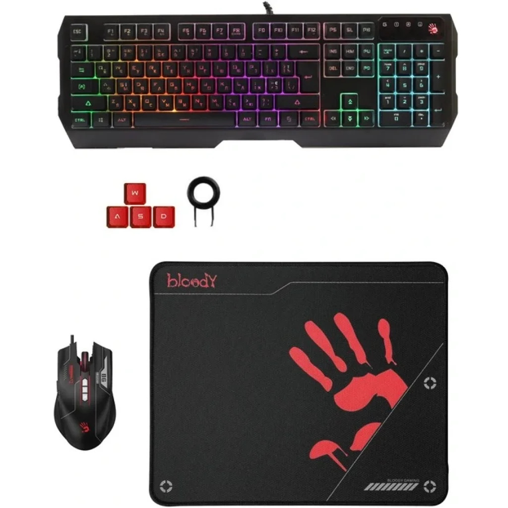 Комплект (клавіатура, миша) A4Tech B1700 Bloody Black, B1700 Bloody (Black) UA