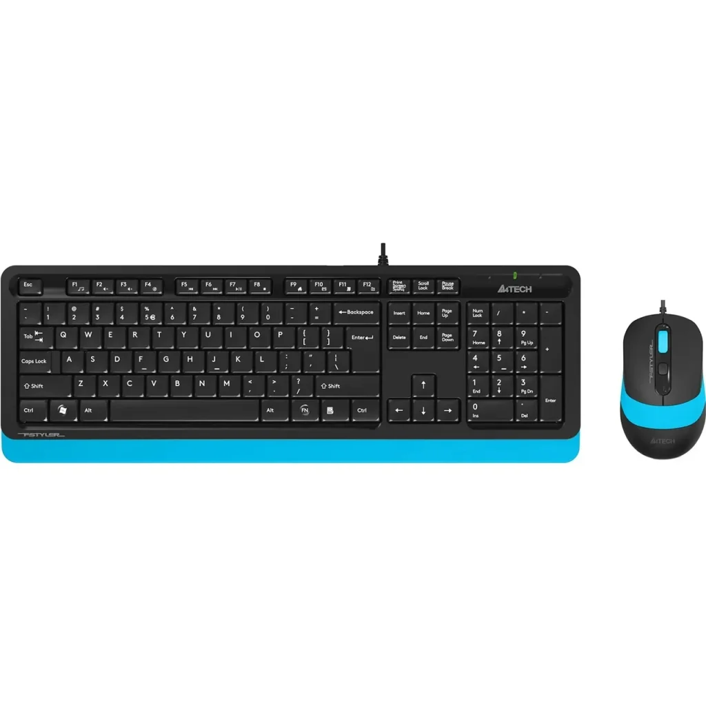 Комплект (клавіатура, миша) A4Tech F1010 Black/Blue USB, F1010 (Blue) UA